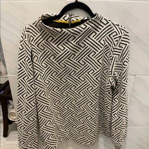 Cream and black long sleeve blouse. Size L.